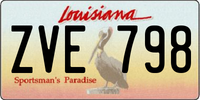 LA license plate ZVE798