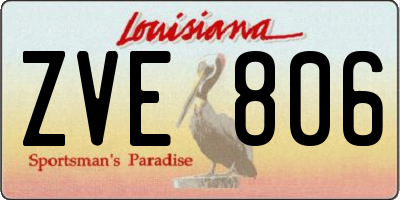 LA license plate ZVE806