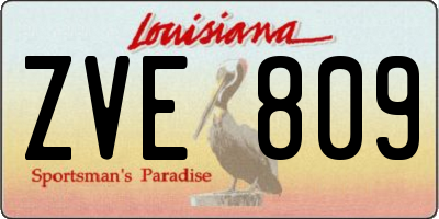 LA license plate ZVE809