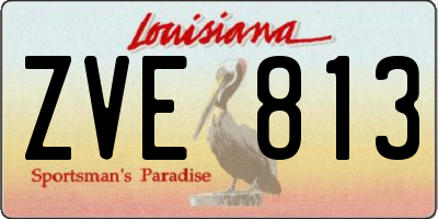 LA license plate ZVE813