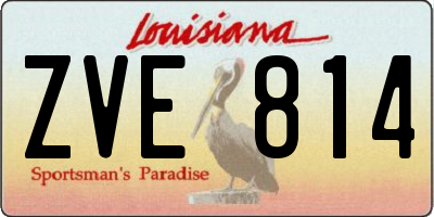 LA license plate ZVE814