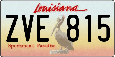 LA license plate ZVE815