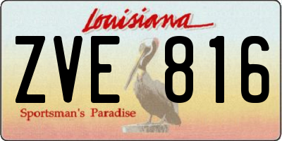 LA license plate ZVE816
