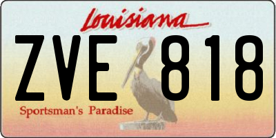 LA license plate ZVE818