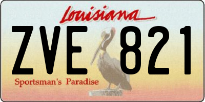 LA license plate ZVE821