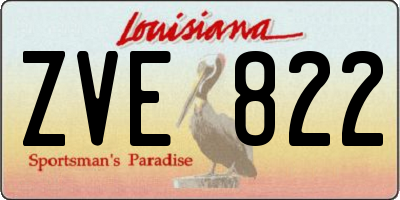 LA license plate ZVE822