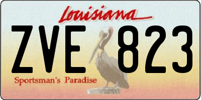 LA license plate ZVE823