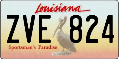 LA license plate ZVE824