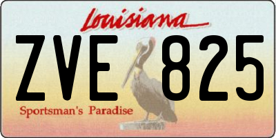 LA license plate ZVE825