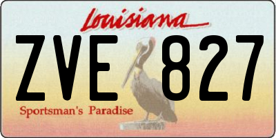 LA license plate ZVE827