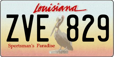 LA license plate ZVE829