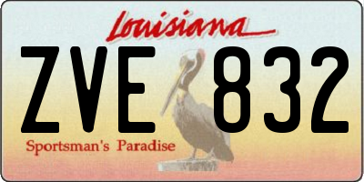 LA license plate ZVE832