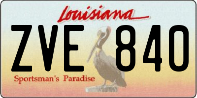 LA license plate ZVE840