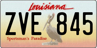 LA license plate ZVE845