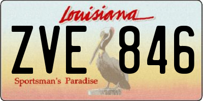 LA license plate ZVE846