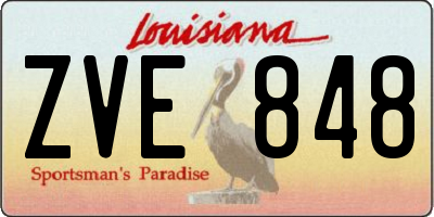 LA license plate ZVE848