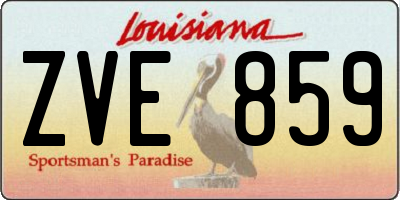 LA license plate ZVE859