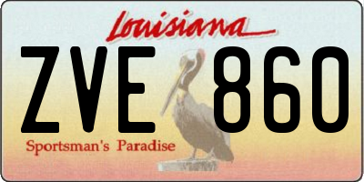 LA license plate ZVE860