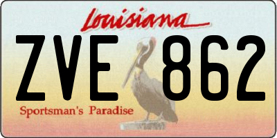 LA license plate ZVE862