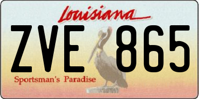 LA license plate ZVE865