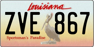 LA license plate ZVE867