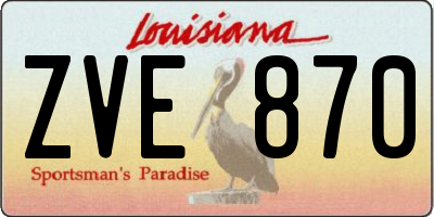 LA license plate ZVE870