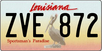 LA license plate ZVE872