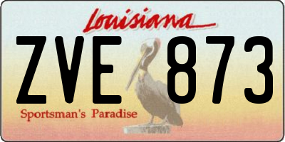 LA license plate ZVE873