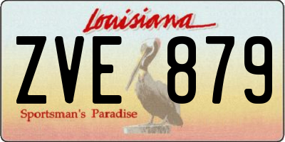 LA license plate ZVE879