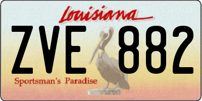 LA license plate ZVE882