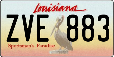 LA license plate ZVE883