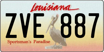 LA license plate ZVE887