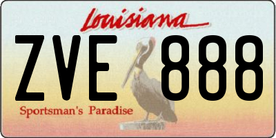 LA license plate ZVE888