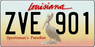 LA license plate ZVE901