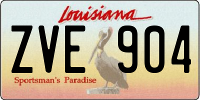 LA license plate ZVE904