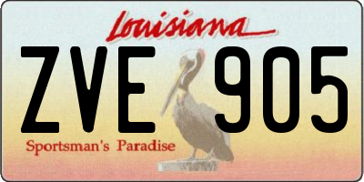 LA license plate ZVE905