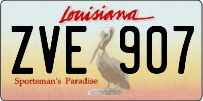 LA license plate ZVE907