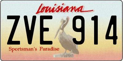 LA license plate ZVE914