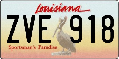LA license plate ZVE918