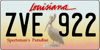 LA license plate ZVE922