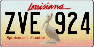 LA license plate ZVE924