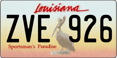 LA license plate ZVE926