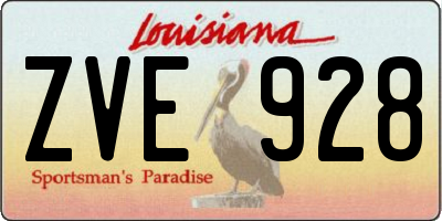 LA license plate ZVE928