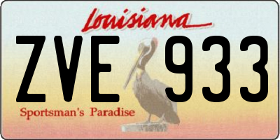 LA license plate ZVE933