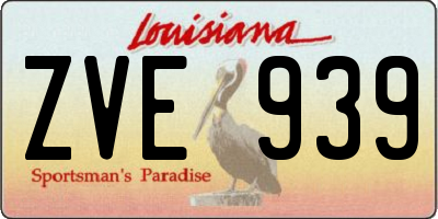 LA license plate ZVE939