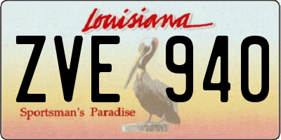 LA license plate ZVE940