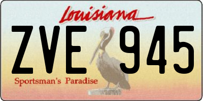 LA license plate ZVE945