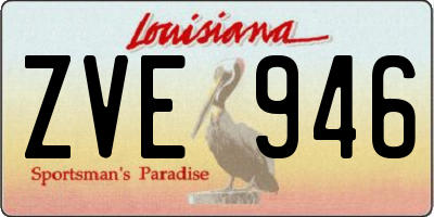 LA license plate ZVE946