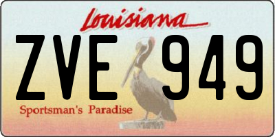 LA license plate ZVE949