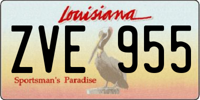 LA license plate ZVE955